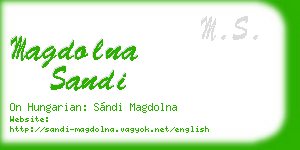 magdolna sandi business card