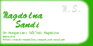 magdolna sandi business card